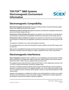 TOF/TOF™ 5800 Systems Electromagnetic Environment