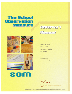 The School Observation Measure The School Observation Measure
