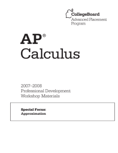 AP ® 2007–2008 Professional Development Workshop