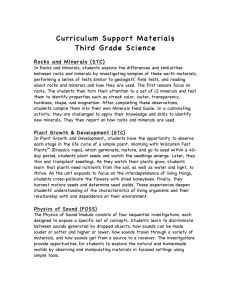 Curriculum Support Materials Third Grade Science