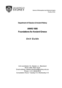 ANHS1600 FoundationsforAncientGreece Unit Guide