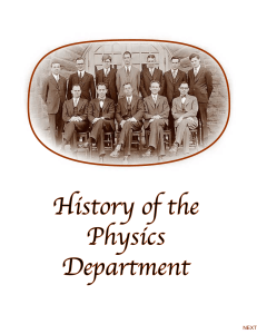 History of the Physics Department