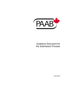 Guidance Document for the Submission Process