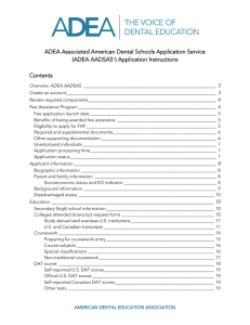 ADEA AADSAS application instructions