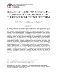 SEISMIC TESTING OF NON-STRUCTURAL COMPONENTS AND