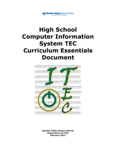 Computer Information Systems - Boulder Valley School District
