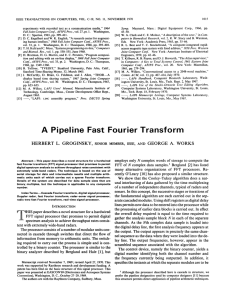 A Pipeline Fast Fourier Transform