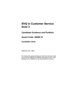 SVQ in Customer Service level 3