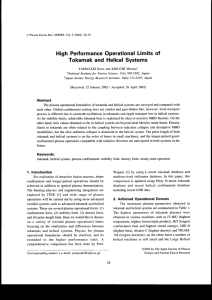 High Performance Operational Limits of Tokamak and Helical Systems