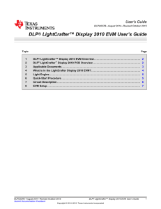 DLP LightCrafter Display 2010 EVM User`s Guide