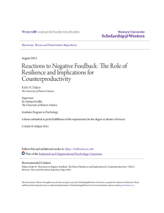 Reactions to Negative Feedback: The Role of Resilience and