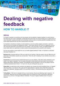 Dealing with negative feedback HOW TO HANDLE IT