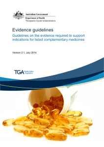 Evidence guidelines: Guidelines on the evidence required to