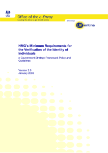 HMG`s Minimum Requirements for the Verification of the Identity of