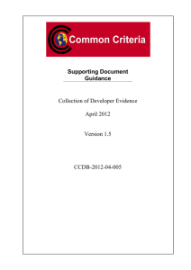 Supporting Document Guidance Collection of Developer Evidence