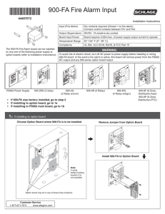 PS900-FA Fire Alarm Input Installation Instructions