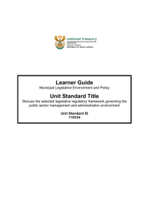 Learner Guide Unit Standard Title