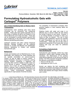Formulating Hydroalcoholic Gels with Carbopol Technical Data Sheet