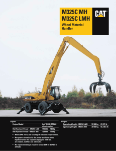 Specalog for M325C MH and M325C LMH Wheel Material Handler