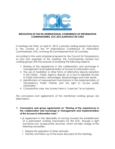 RESOLUTION OF THE 9th ICIC 2015