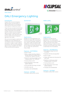 Product Data Sheet - DALI Emergency Lighting, 20131