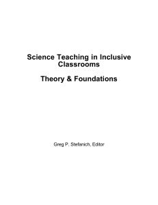Teaching Science in Inclusive Classrooms: Theory and Foundations