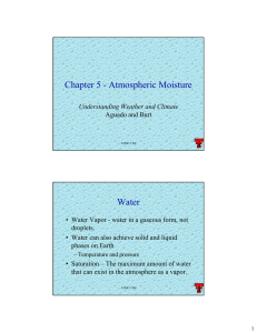 Chapter 5 - Atmospheric Moisture Water