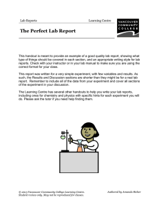 Perfect Lab Report - VCC Library
