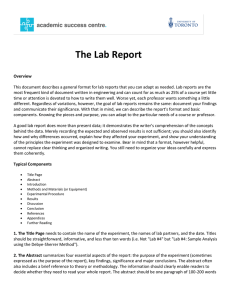 The Lab Report - Student Life