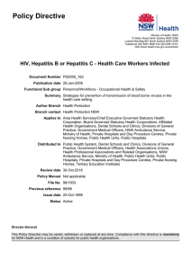 HIV, Hepatitis B or Hepatitis C - Health Care Workers