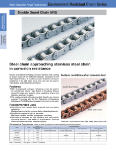 Steel chain approaching stainless steel chain in corrosion resistance