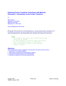 Exploring Fourier Transform Techniques with Mathcad Document 1