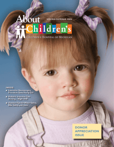 DONOR aPPRECIaTION ISSUE - Children`s Hospital of Michigan