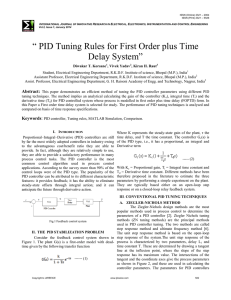 PID Tuning Rules for First Order plus Time Delay System