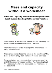 Mass and capacity without a worksheet
