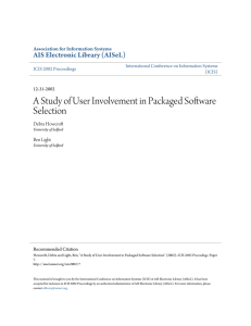 A Study of User Involvement in Packaged Software