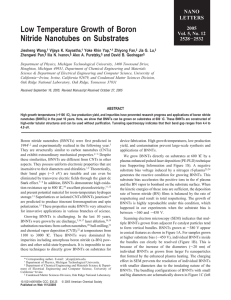 Low Temperature Growth of Boron Nitride Nanotubes on Substrates