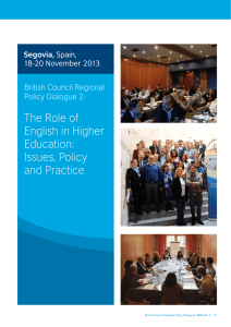 The Role of English in Higher Education: Issues