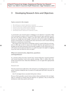 3 Developing Research Aims and Objectives