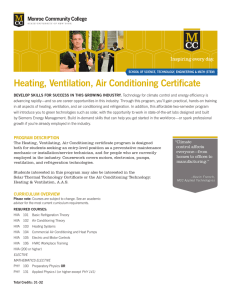 Heating, Ventilation, Air Conditioning Certificate