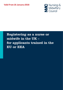 Registering as a nurse or midwife in the UK