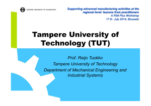 Tampere University of Technology, Department of Mechanical