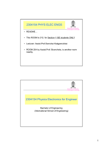 2304154 PHYS ELEC ENGS 2304154 Physics Electronics for