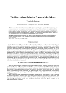 The Observational-Inductive Framework for Science