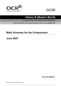 Mark Schemes for the Components June 2007