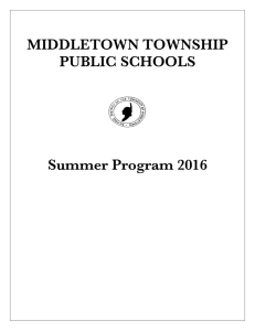 Summer Enrichment Brochure 2016 - Middletown Township School