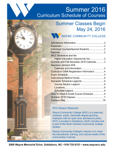 Summer 2016 - Wayne Community College