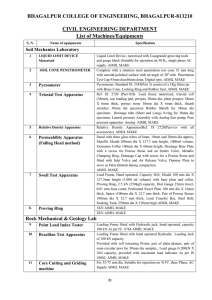 Equipment List(Notice) - Bhagalpur College of Engineering