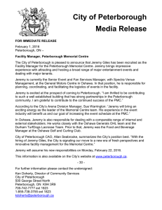 City of Peterborough Media Release