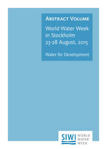 Abstract Volume World Water Week in Stockholm 23